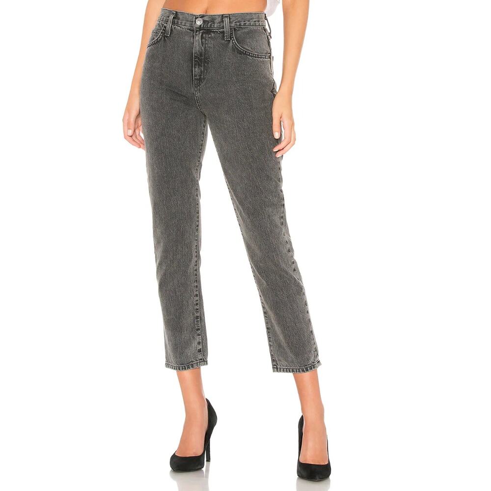 CURRENT ELLIOT The Vintage Cropped Slim Jeans Size 29 High Waist Faulkner Gray